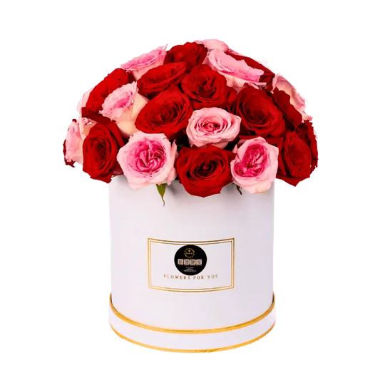 🌹 51 Premium Red & Pink Rose Box – Romantic Luxury Flower Gift in UAE - OnlineGifts