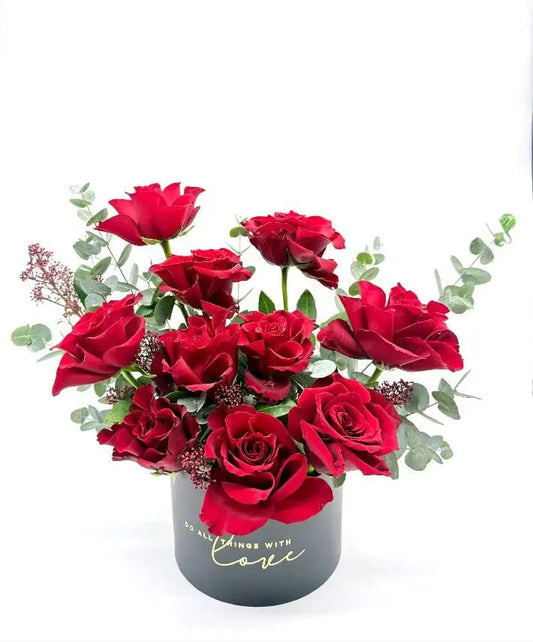 🌹 Crimson Elegance Box | Premium Red Rose Arrangement in UAE - OnlineGifts
