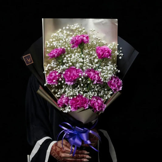 💜 Lavender Dream Bouquet | Purple Carnation & Gypso Floral Arrangement – UAE Delivery - OnlineGifts