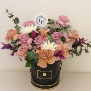 Midnight-Bloom-Box-Purple-and-Cappuccino-Roses-Black-Box-UAE