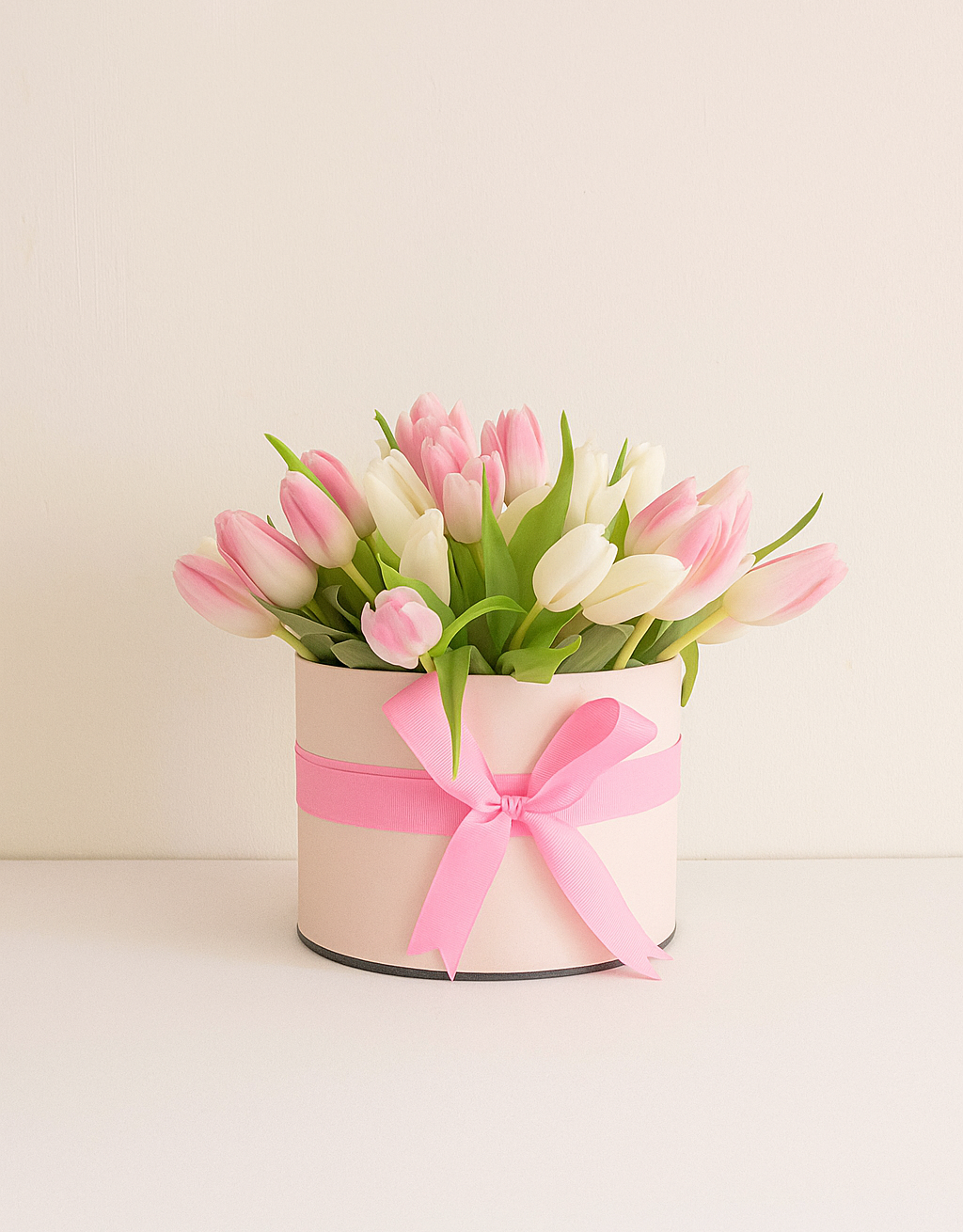 35 Tulips in White Box | Elegant Floral Arrangement