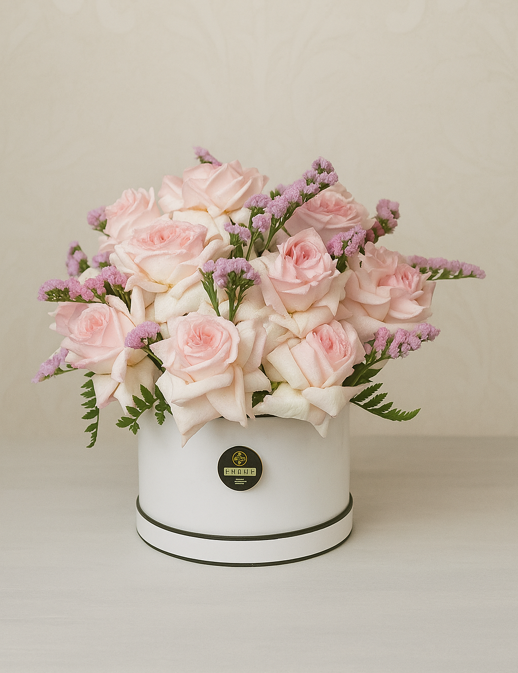 Blossom Kiss Flower Bouquet – O’Hara Pink Roses in Elegant White Box (Delivery in UAE)