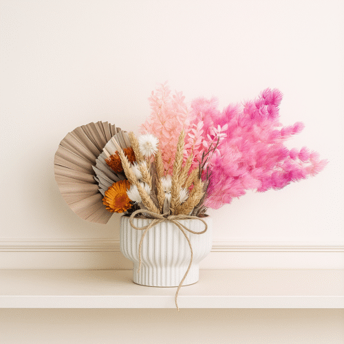 Elegant Dried Flower Arrangement in Ceramic Vase | Luxury Home Décor UAE