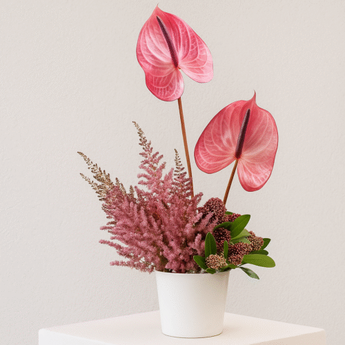 Elegant Anthurium & Astilbe Bouquet | Luxury Flower Arrangement UAE