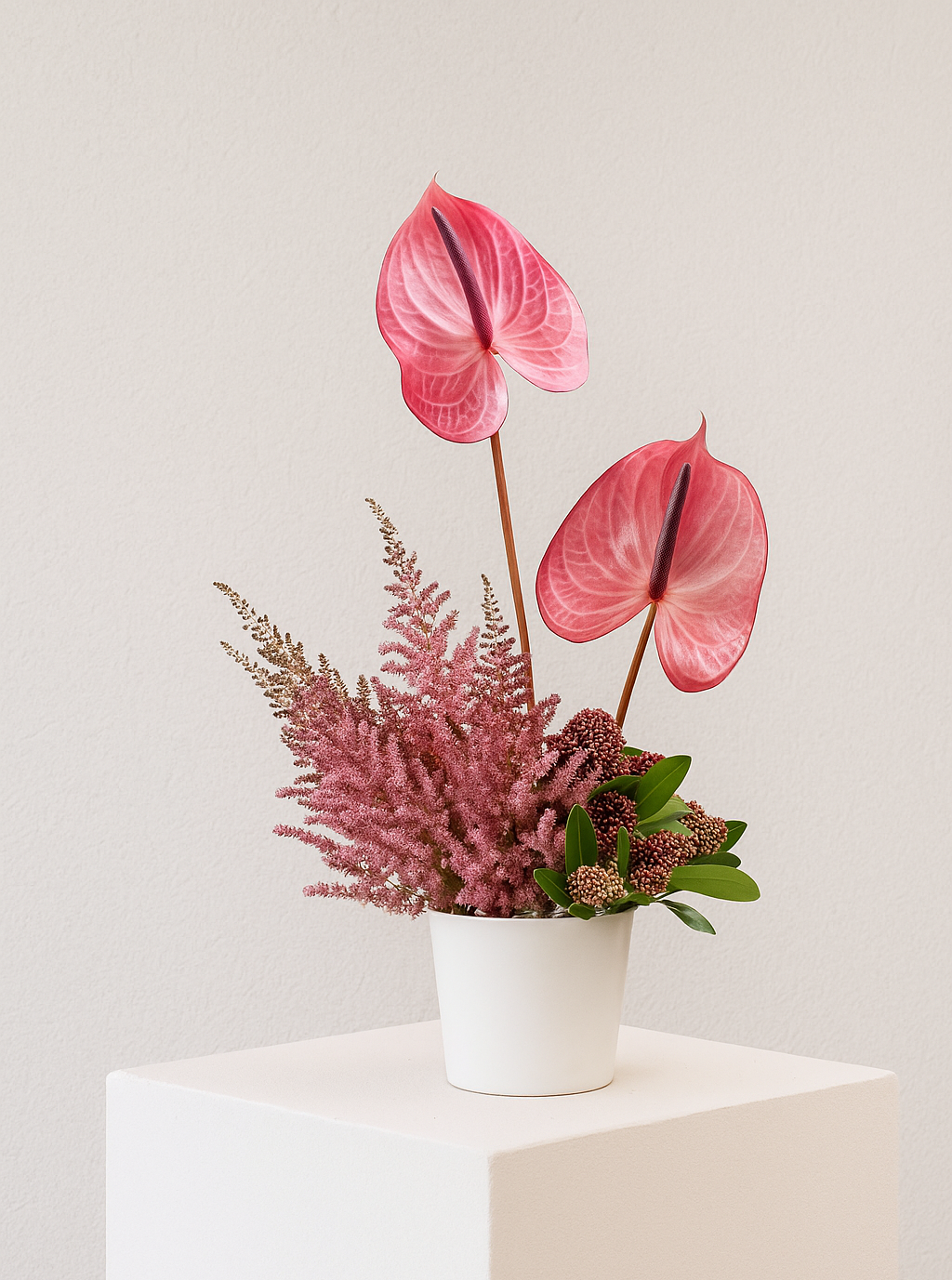 Elegant Anthurium & Astilbe Bouquet | Luxury Flower Arrangement UAE