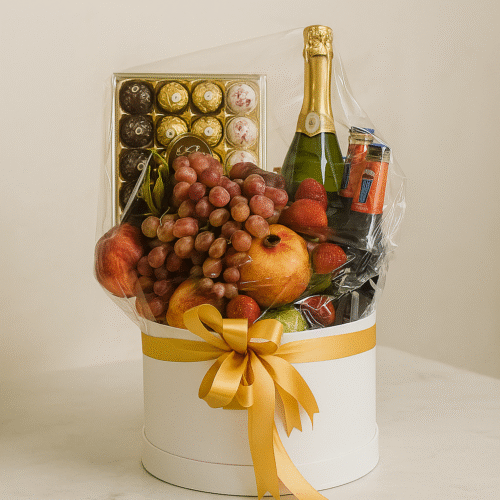 Luxury Fruit & Chocolate Hamper with Sparkling Drink | Premium Gift Basket UAE