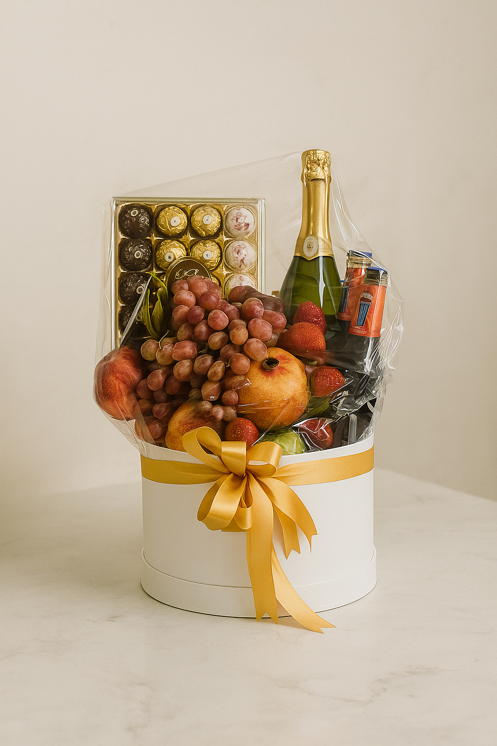 Luxury Fruit & Chocolate Hamper with Sparkling Drink | Premium Gift Basket UAE
