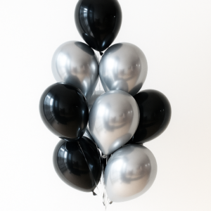 Black-and-Silver-Helium-Balloons-Dubai-10-Piece-Bunch