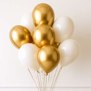Rose-Gold-and-White-Helium-Balloons-UAE-10-Piece-Bunch