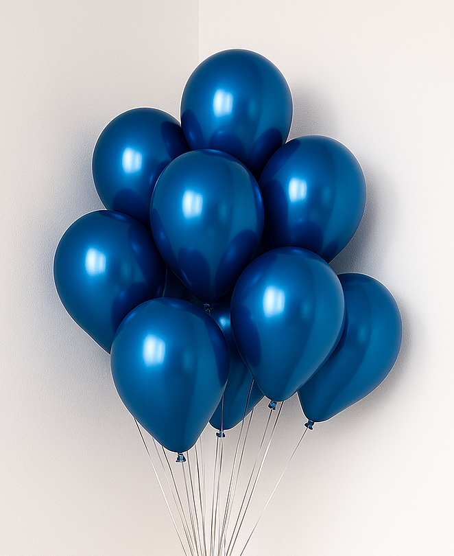 Blue Helium Balloon Bouquet | 10-Piece Balloon Bunch UAE
