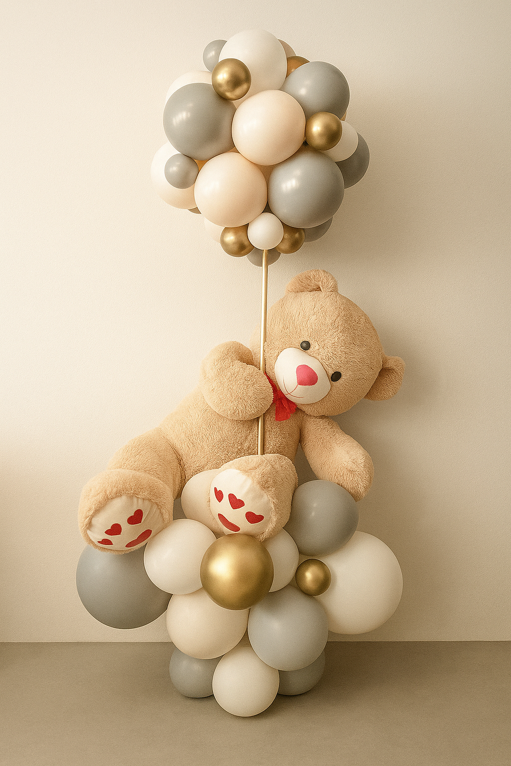 Teddy Bear with Balloon Arrangement | Balloon Delivery Dubai & UAE