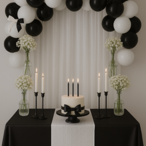Luxury-Balloon-Decoration-Dubai-Black-White-Event-Styling-Setup