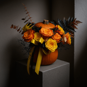 Golden Pumpkin Bloom Arrangement