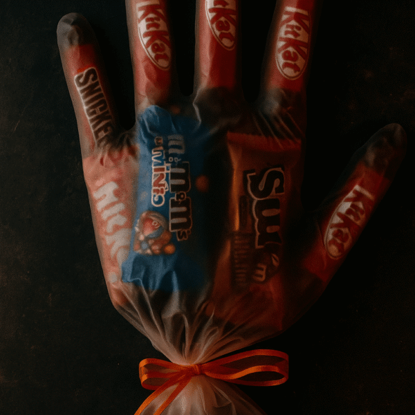 Halloween Candy Glove Treat Bag – Spooky Hand Filled with Assorted Chocolates & Sweets 🍬