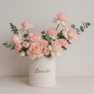 Esperance-Rose-Flower-Basket-Pink-Spray-Roses-Eucalyptus-UAE