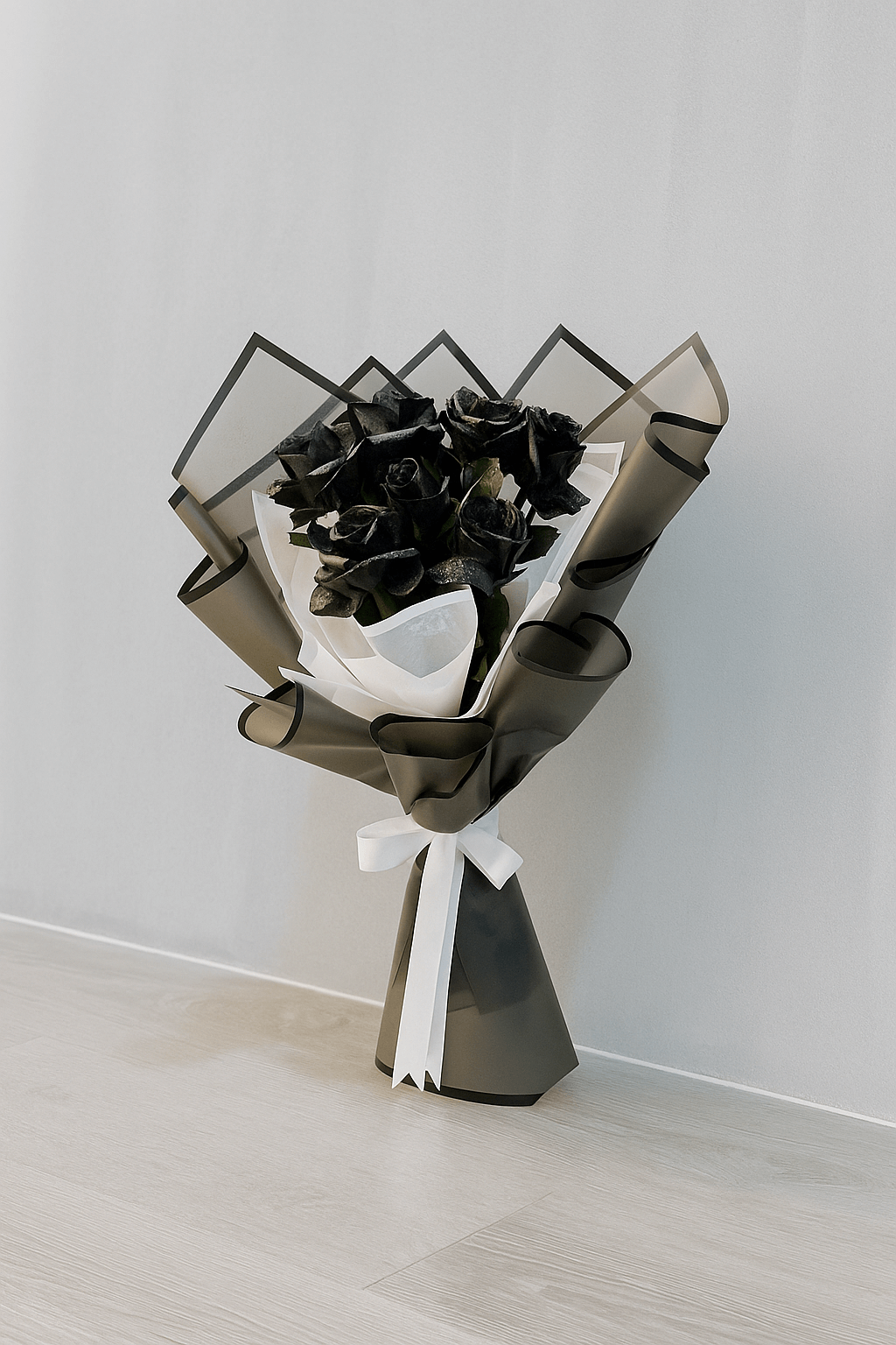 Midnight Elegance Bouquet | 7 Black Roses