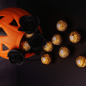 Black Roses & Ferrero Rocher Halloween Gift Basket – Luxury Halloween Gift UAE