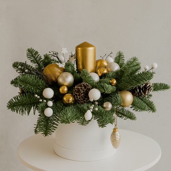 Modern-Christmas-Candle-Centerpiece-Gold-Silver-White-Elegance-UAE