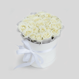 Fresh White Roses Delivery in UAE 25 White Roses White Basket Arrangement