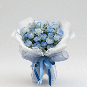Royal Blue Elegance - 19 Blue Roses Bouquet for Men