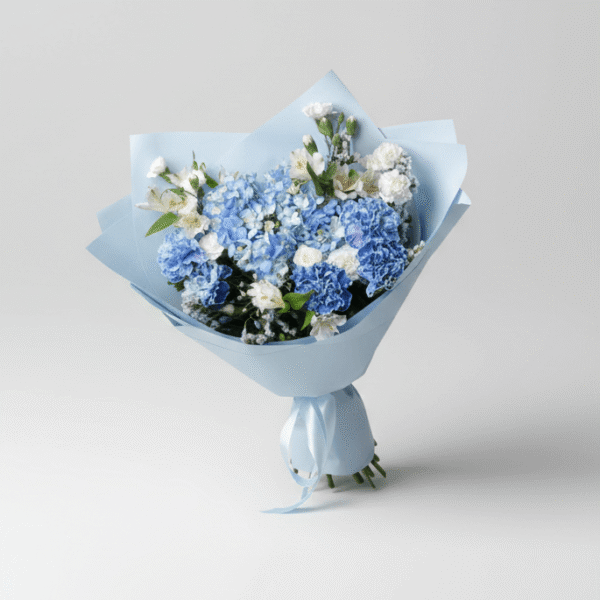 Blue Hydrangea & Carnation Bouquet | Dubai UAE