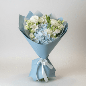 Elegant Blue & White Gentleman Flower Bouquet