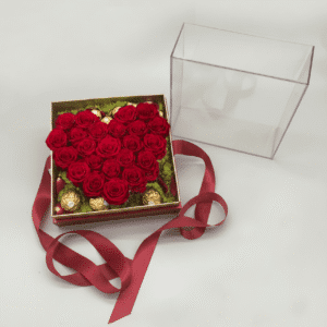 Valentine Gift Delivery Dubai Heart Rose and Chocolate Box