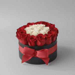 Valentine Flower Delivery UAE Eternal Love Circle Rose Basket Red and White