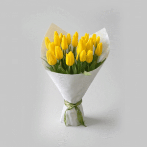 Fresh Flower Delivery UAE 19 Yellow Tulip Bouquet Valentine