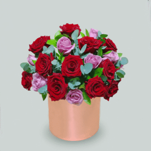 Flower Box Delivery Dubai Red and Pink Roses Rose Gold