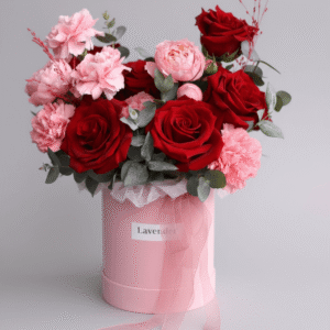 Romantic-Pink-Flower-Basket-Red-Roses-Julietta-UAE