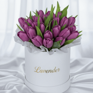 Lavender Purple Tulip Flower Box Luxury Women's Day Gift UAE